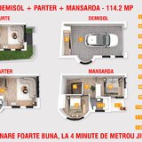Bucurestii Noi vanzare vila demisol parter mansarda Metrou Jiului